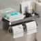 Aluminum Alloy No Drill Toilet Paper Holder WallMounted Tissue Rack Bathroom Storage 8