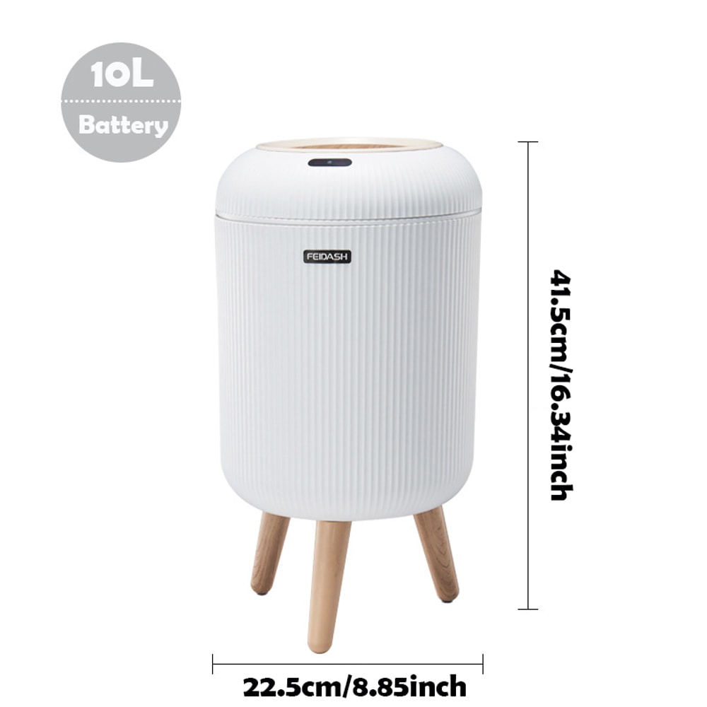 Small Plastic Smart Trash Can With Lid Automatic Motion Sensor For Bedroom Bathroom Kitchen Office 6