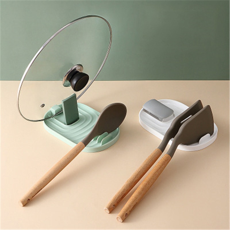 Kitchen Pot Cover Storage Rack Soup Ladle Pancake Turner Dish Drain Scoop Holder Organizer Kitchen 1