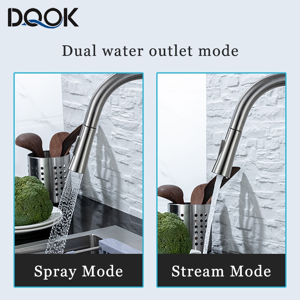 Smart Touch Kitchen Faucet Pull Out Brushed Nickel Black Sensor Stainless Steel Induction Mixed Tap 2
