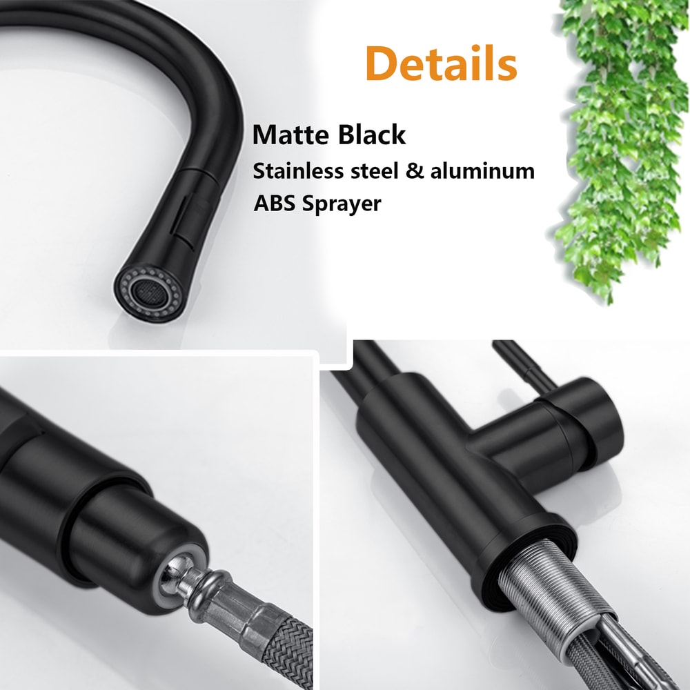 Smart Touch Kitchen Faucet Pull Out Brushed Nickel Black Sensor Stainless Steel Induction Mixed Tap 5