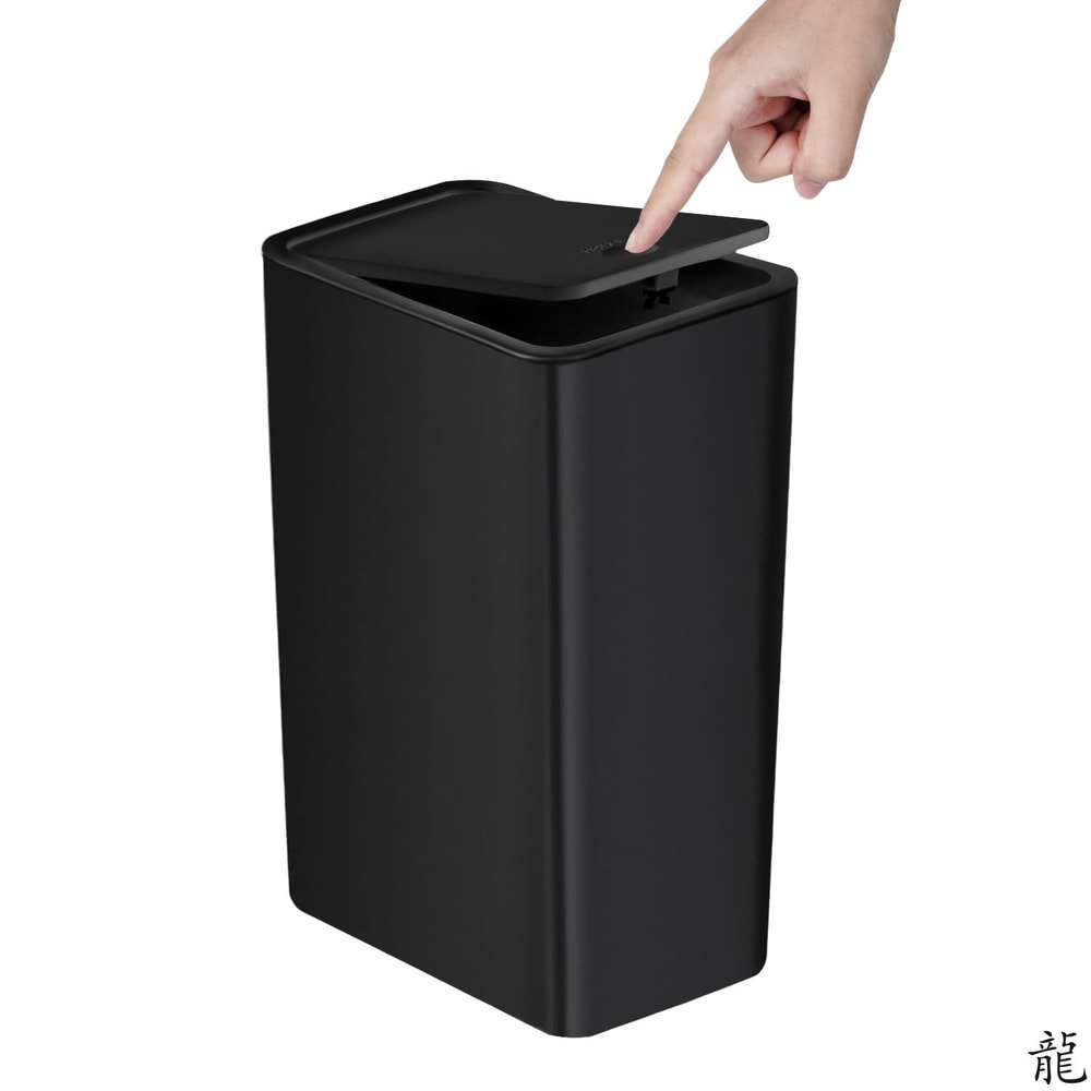 Bathroom Trash Can Garbage Can With Press Top Lid For Toilet Bedroom Living Room Plastic Wastebaske 4