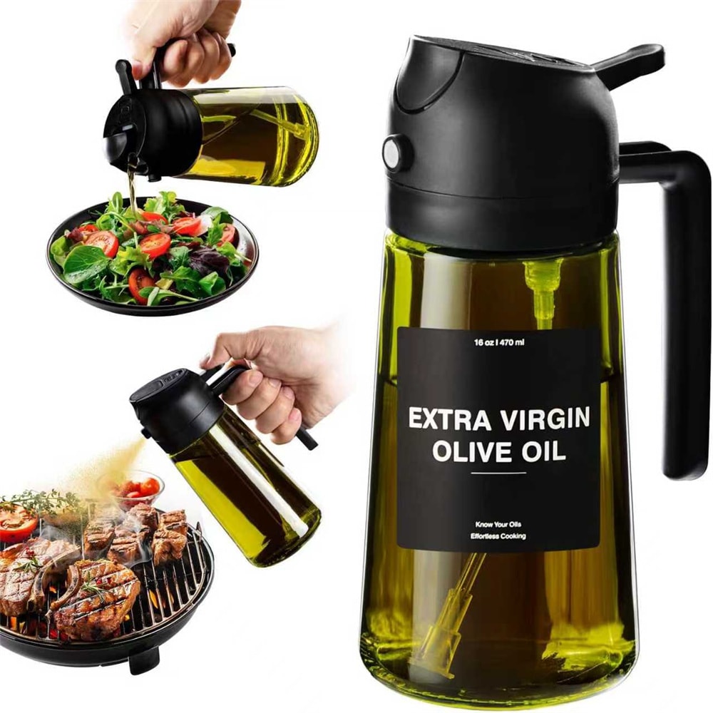 Olive Oil Dispenser And Oil Spray Bottle Oil Sprayer For Cooking Thick Glass Spray Bottle 6