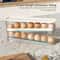 Automatic Rolling Egg Holder Rack Bilayer Fridge Storage Box Ladder Style Egg Organizer Dispenser F 3