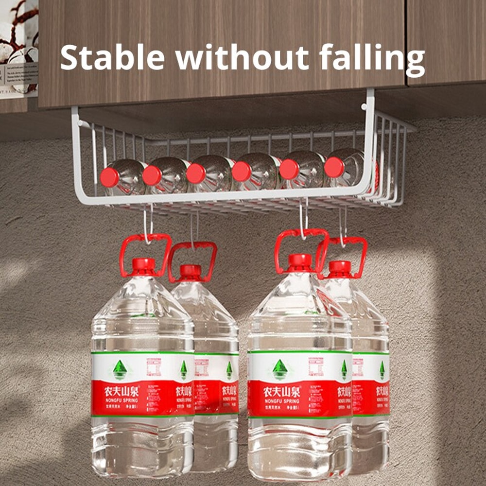 Hanging Iron Net Basket For Storage Large Capacity Under Cabinet Wall Basket Kitchen Tools Organize 2