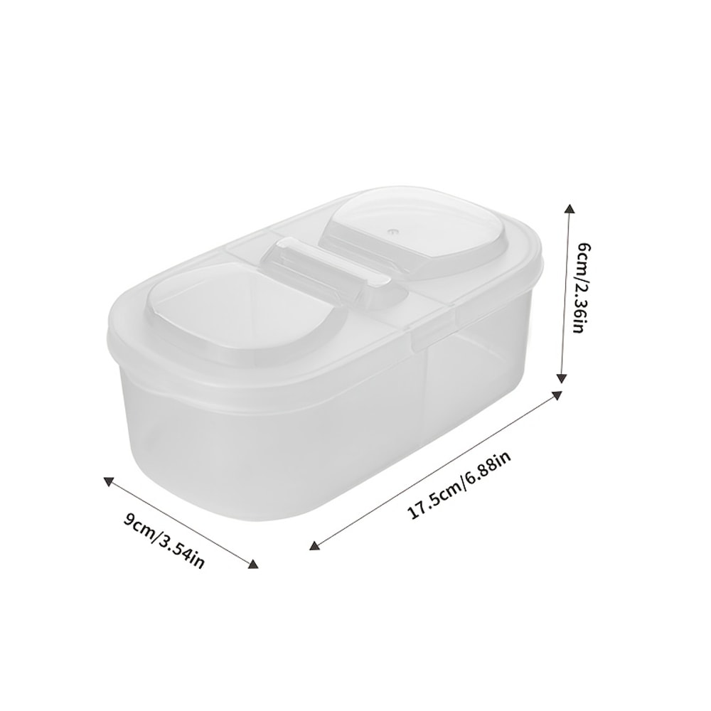 Reusable Dual Compartment Food Storage Container Plastic Sealed For Spices Lunch Herbs Kitchen Camp 5