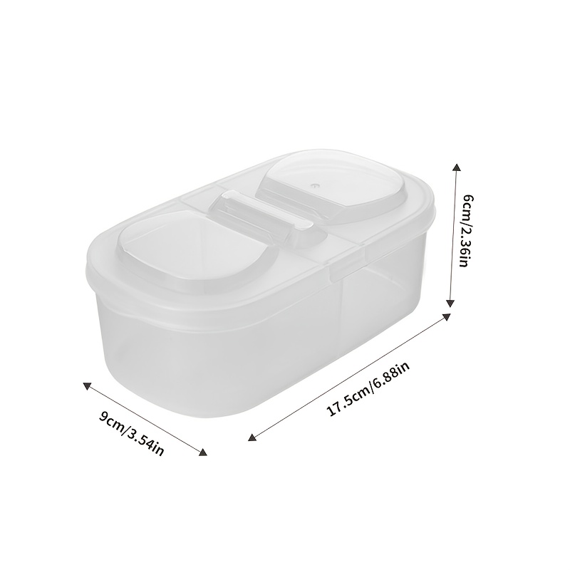 Reusable Dual Compartment Food Storage Container Plastic Sealed For Spices Lunch Herbs Kitchen Camp 5