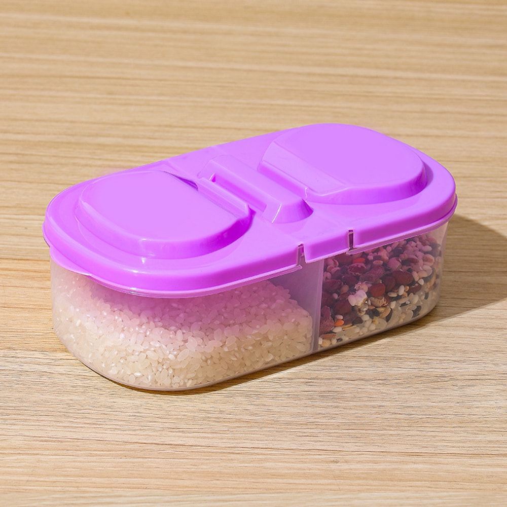Reusable Dual Compartment Food Storage Container Plastic Sealed For Spices Lunch Herbs Kitchen Camp 9