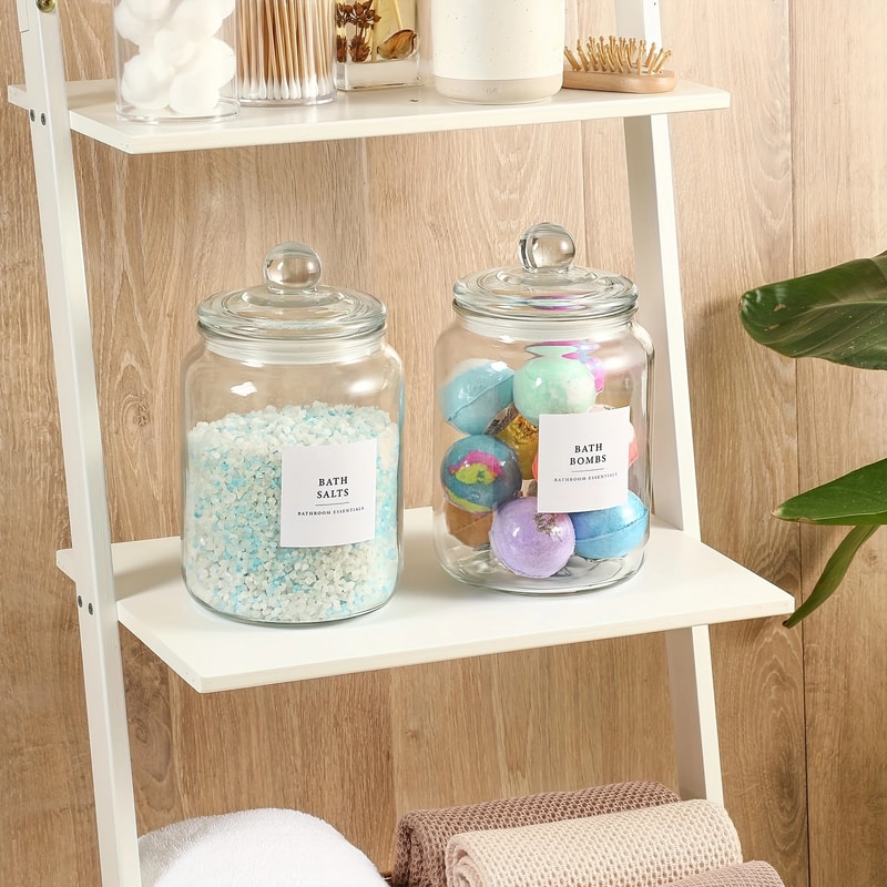 Half Gallon Storage Containers With Spoons Glass Jars With Airtight Lids And Labels For Laundry Det 0
