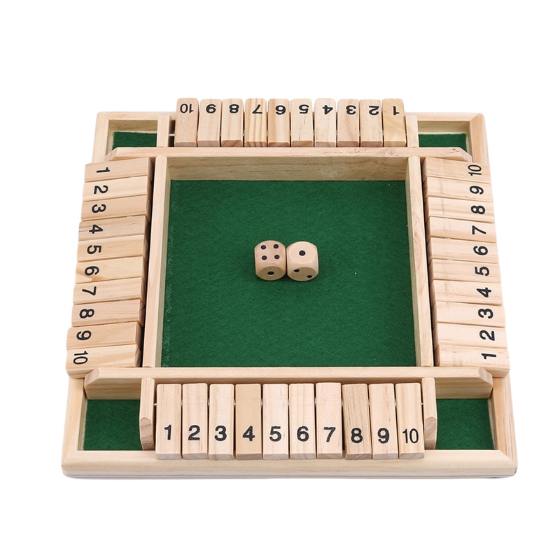 Deluxe Shut The Box Board Game Set Toy For Adults And Families Dice Party Club Drinking Games 1