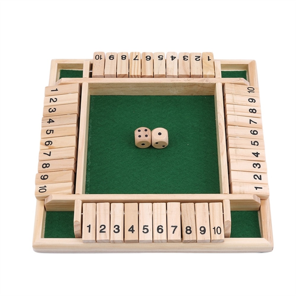 Deluxe Shut The Box Board Game Set Toy For Adults And Families Dice Party Club Drinking Games 7
