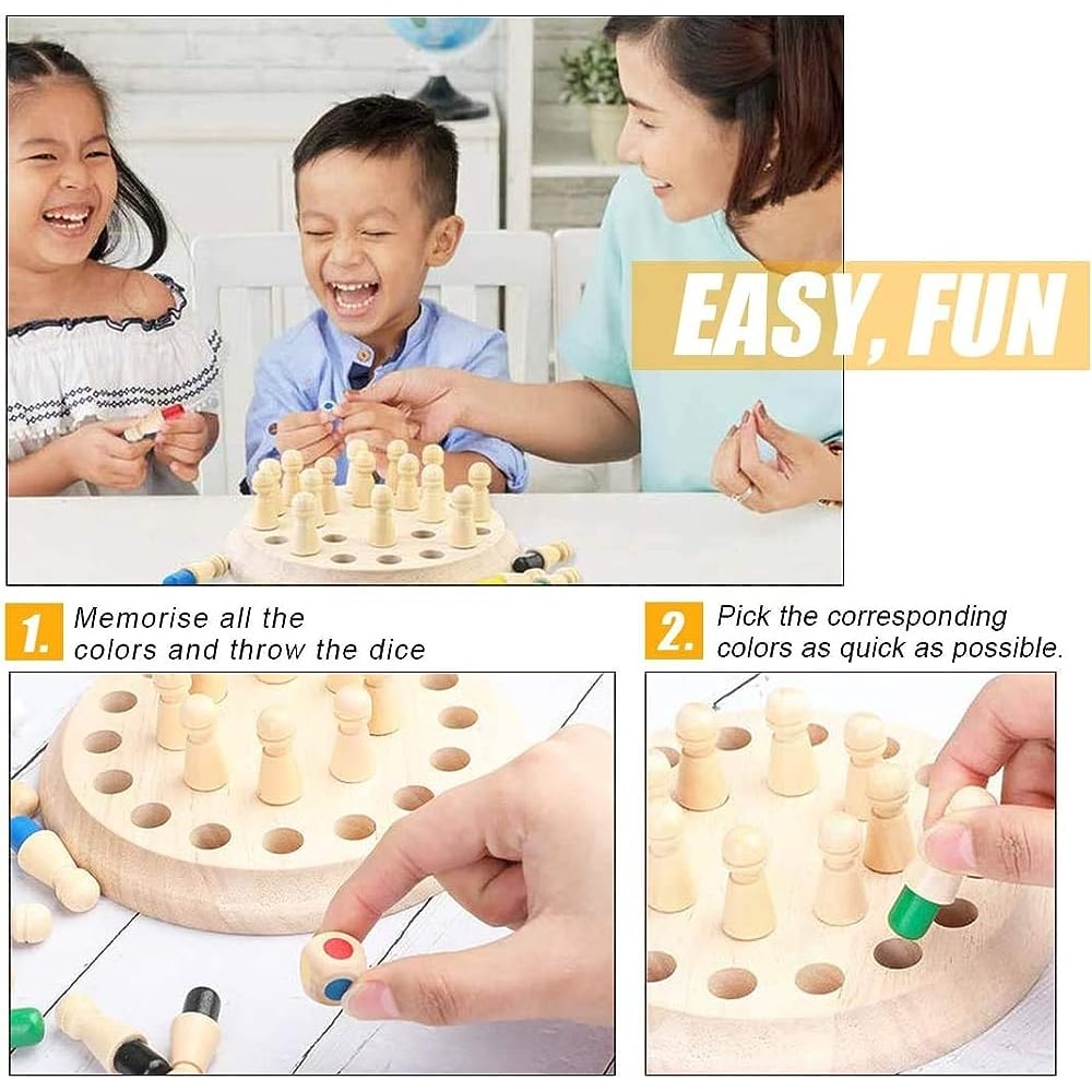 Montessori Wooden Memory Match Stick Game Board Puzzle Educational Toy For Cognitive Ability Learni 4