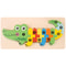 3D Stereoscopic Montessori Wooden Puzzle Cartoon Dinosaur Animal Shape Color Cognitive Educational 8