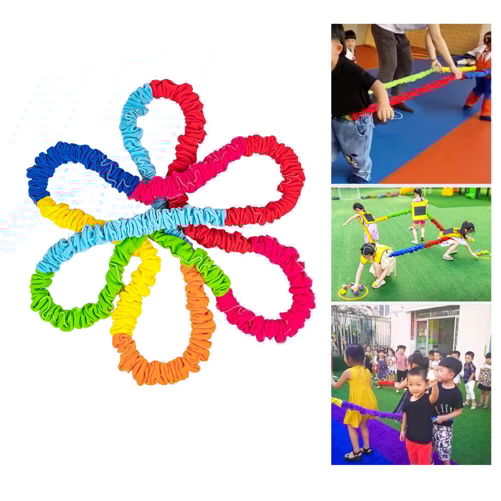 Childrens Elastic Rope Loops Outdoor Game Interactive Ropes Team Building Sports Party Toy 4