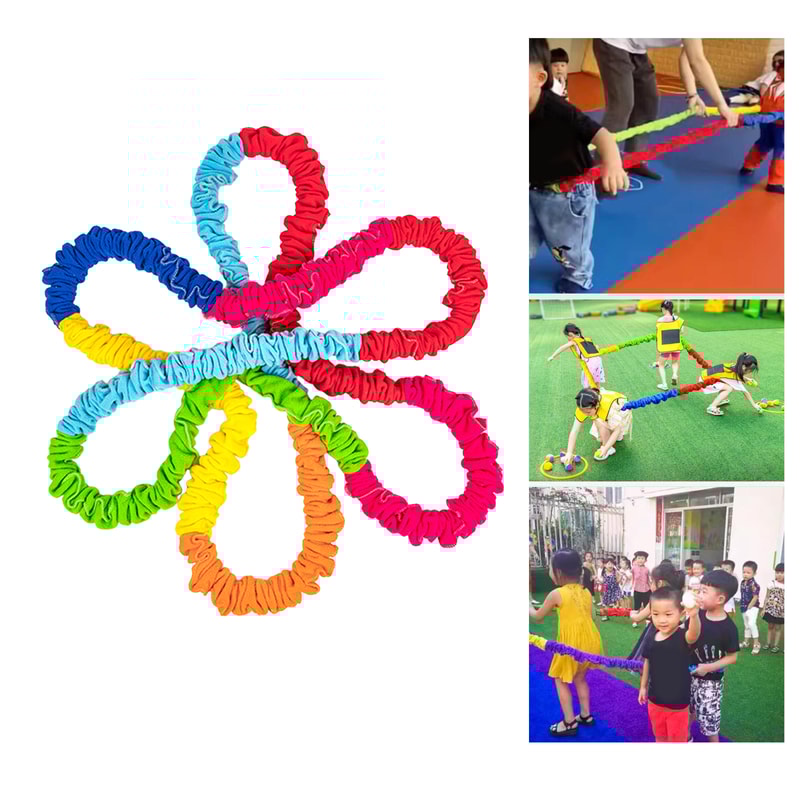 Childrens Elastic Rope Loops Outdoor Game Interactive Ropes Team Building Sports Party Toy 4