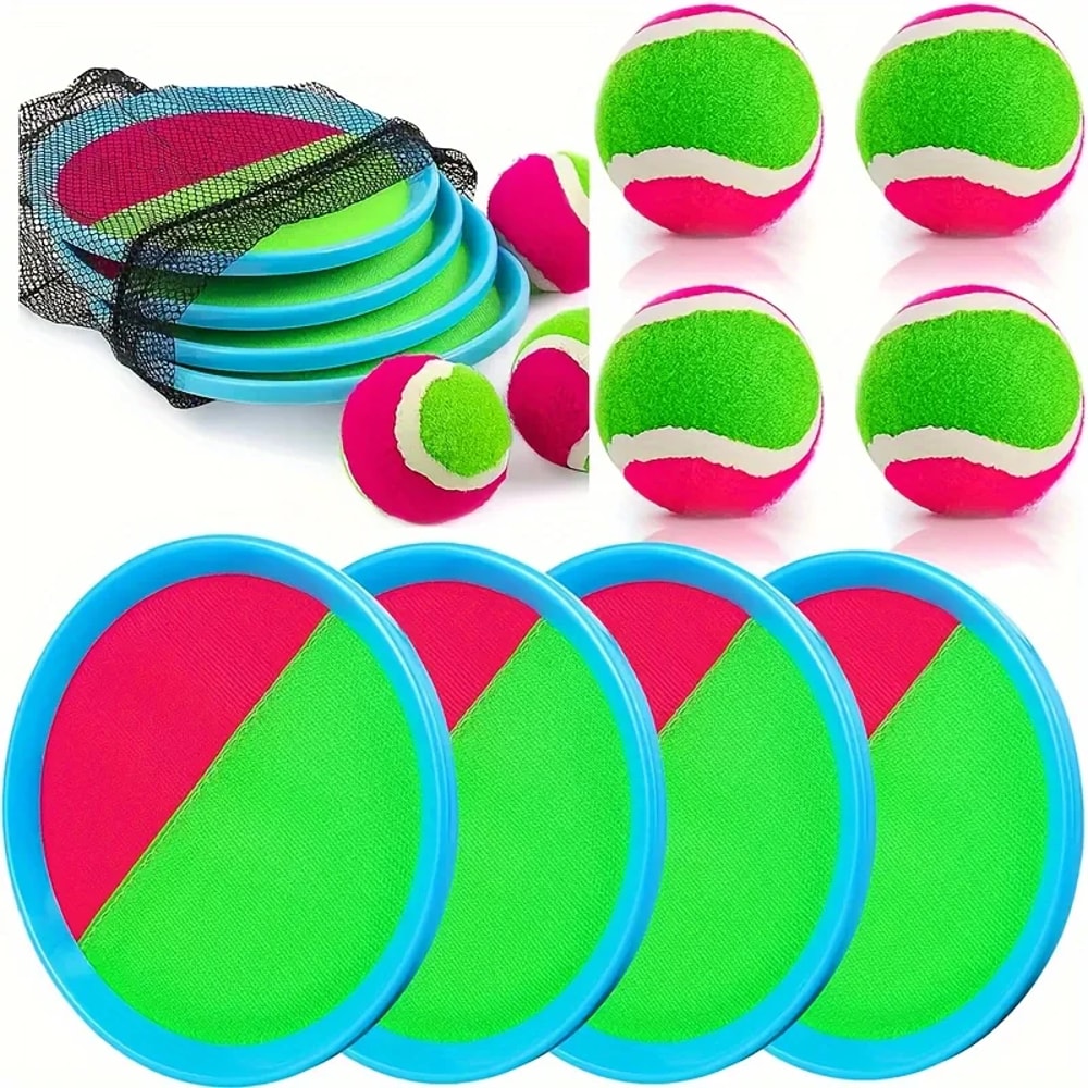 Throwing And Ball Set With Rackets And Ball Outdoor Games Sticky Ball Toys Ideal Easter Gift 0