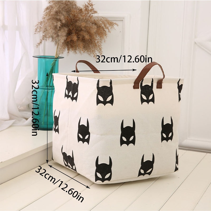 Cotton Linen Household Fabric Square Box Folding Toy Storage Basket For Dirty Clothes And Miscellan 1