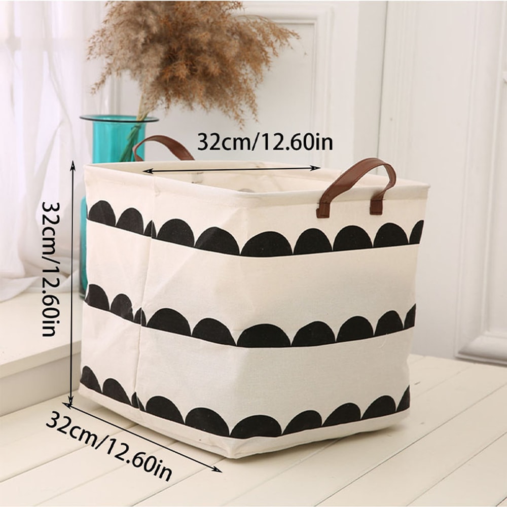 Cotton Linen Household Fabric Square Box Folding Toy Storage Basket For Dirty Clothes And Miscellan 2