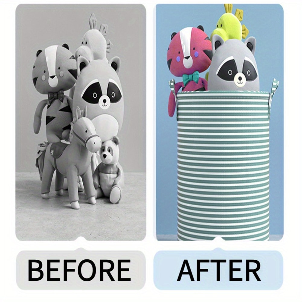 Collapsible Storage Organizer Foldable Minimalist Striped Laundry Basket For Bathroom Bedroom Toy C 4