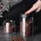 Transparent Glass Coffee Beans Storage Jars Vacuum Sealed Tank Airtight Food Storage Household Mois 4