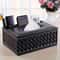 Stylish Living Room Decor Faux Leather Tissue Box Cover With Remote Holder Desktop Storage Organize 0