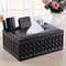 Stylish Living Room Decor Faux Leather Tissue Box Cover With Remote Holder Desktop Storage Organize 2