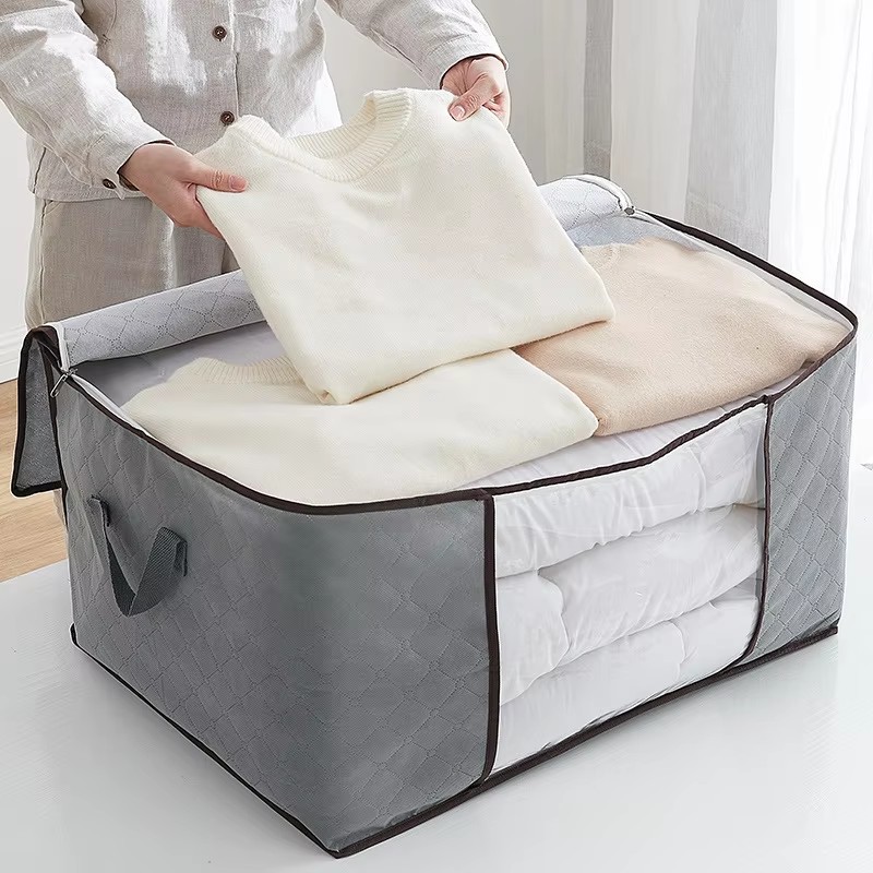 Non Woven Quilt Storage Bag Large Capacity Clothing Organizer Dustproof Portable Cotton Pouch 3