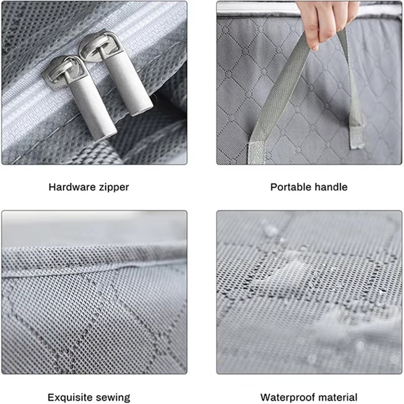 Non Woven Quilt Storage Bag Large Capacity Clothing Organizer Dustproof Portable Cotton Pouch 4