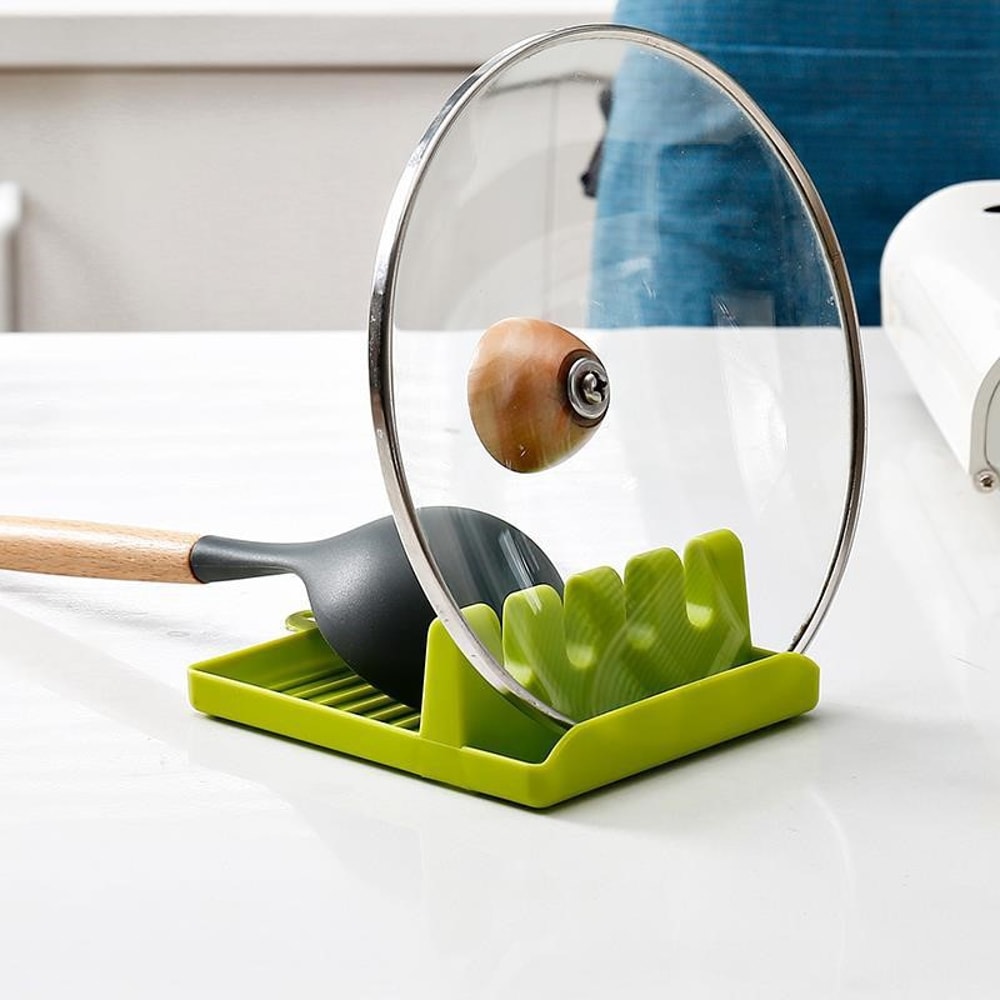 NonSlip Plastic Kitchen Spoon Fork Spatula Holder Rack Organizer Shelf Pad For Utensils Storage 2