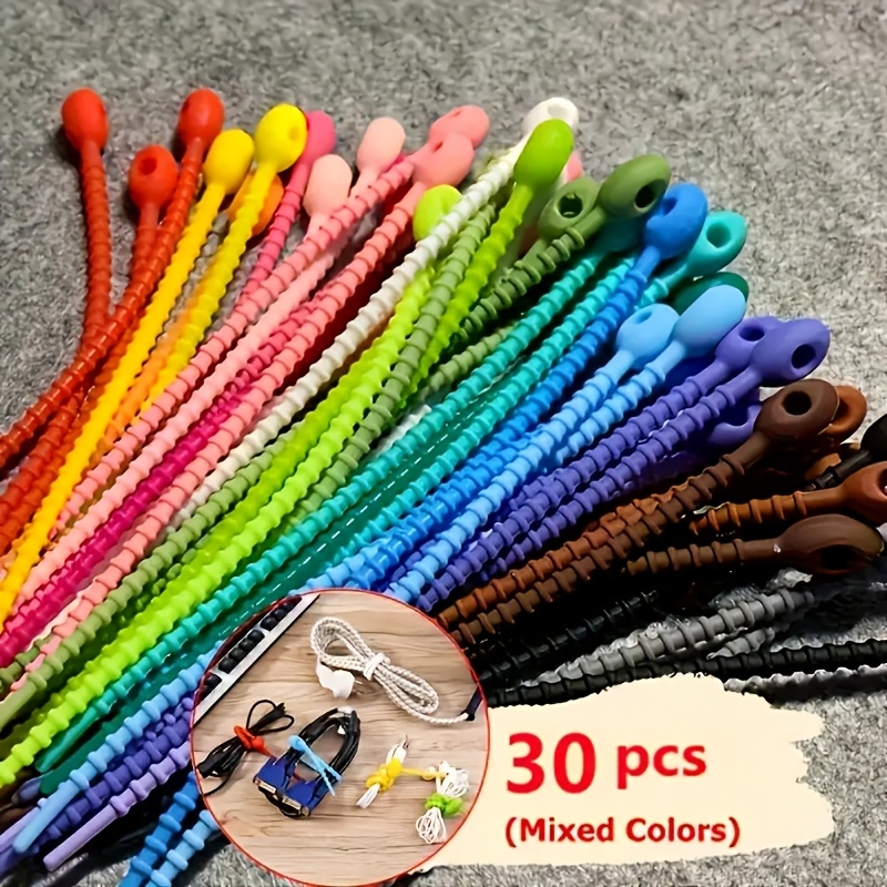 Silicone Cable Organizer Storage Tie Reusable Wire Management Zipper Tie MultiFunctional Organizer 0
