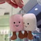 Cute Plush Cotton Cat Candy Two Tone Soft Keychain Bag Pendant Doll Plush Accessories Car Pendant Gift
