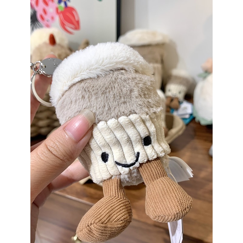 Cute Plush Toy Doll Coffee Cup Keychain Pendant Accompanying Bag Doll 0