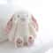 NEW Easter Rabbit Grey Plush Doll With Pink Strawberry Flower Ears Gift 3