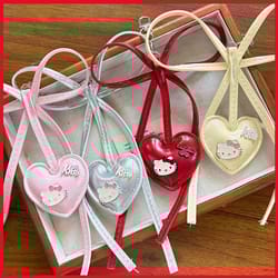 cute cartoon kitten plush toy keychain heart shaped pendant girl backpack bowknot car hanging gift pp cotton filled