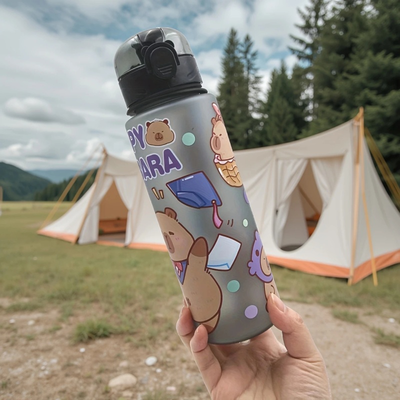 Large Capacity Sports Water Bottle Capybara Straw Cup Leakproof Plastic Water Bottle Cute Cartoon P 5