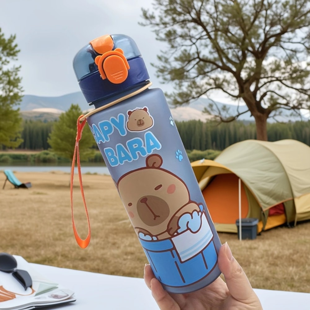 Large Capacity Sports Water Bottle Capybara Straw Cup Leakproof Plastic Water Bottle Cute Cartoon P 7