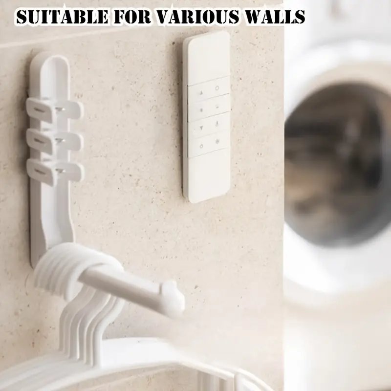 Magnetic Remote Control Holder Adhesive Wall Mount No Drilling For TV AC DVD Remotes White Space Sa 3