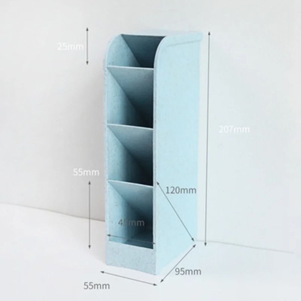 Macaron Color Grid Desktop Organizer Pen Holder Pencil Makeup Brush Storage Box School Stationery 7