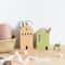 Wooden Pen Holder Cartoon House Storage Box for Stationery Makeup Brushes Student Desktop Organizer