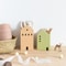 Wooden Pen Holder Cartoon House Storage Box for Stationery Makeup Brushes Student Desktop Organizer