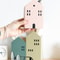 Wooden Pen Holder Cartoon House Storage Box for Stationery Makeup Brushes Student Desktop Organizer