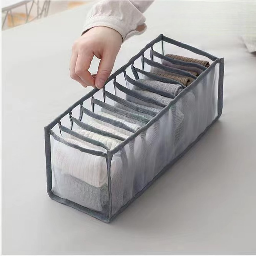 Home Underwear Bra Sock Cabinet Compartments Underwear Storage Box Fabric Mesh Partition Drawer Sty 8