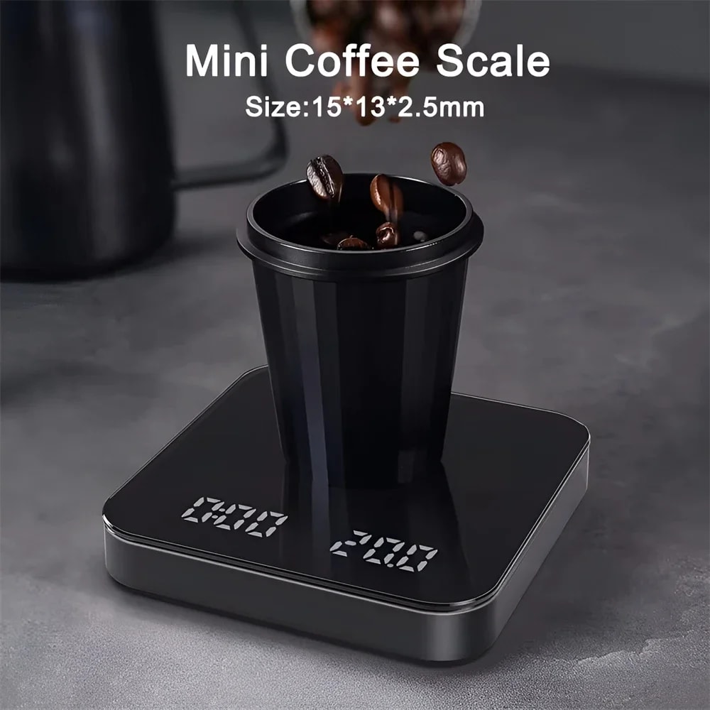 Digital Coffee Scale With Timer LED Display Silicone Pad USB Charging Electronic Coffee Scale Home 1