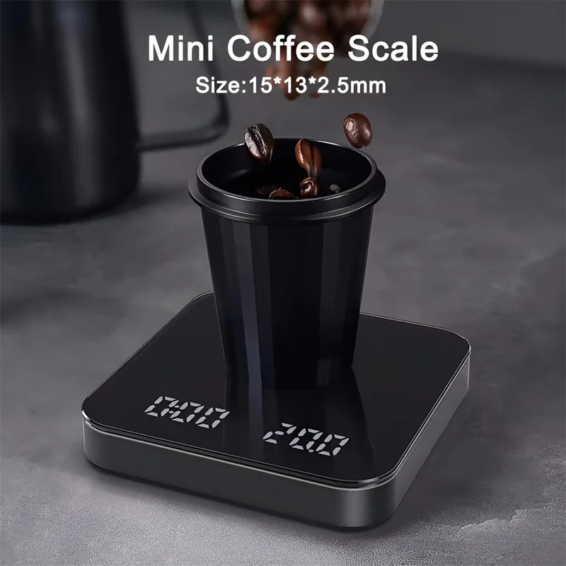 Digital Coffee Scale With Timer LED Display Silicone Pad USB Charging Electronic Coffee Scale Home 1