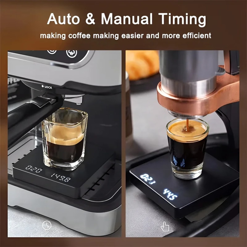 Digital Coffee Scale With Timer LED Display Silicone Pad USB Charging Electronic Coffee Scale Home 2