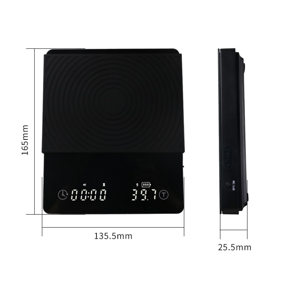 Digital Kitchen Scale With Timer Drip Coffee Scale LED Display Food Weight Scale USB Charging 6