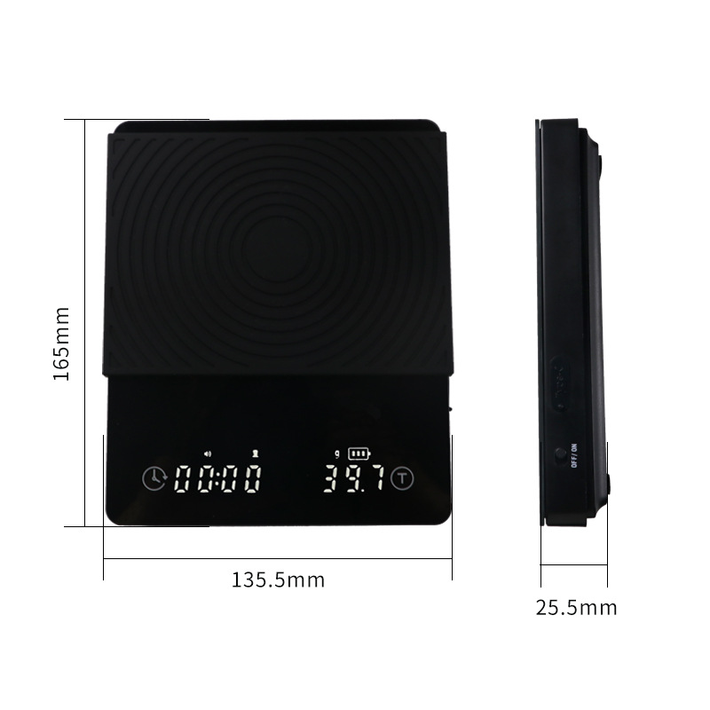 Digital Kitchen Scale With Timer Drip Coffee Scale LED Display Food Weight Scale USB Charging 6