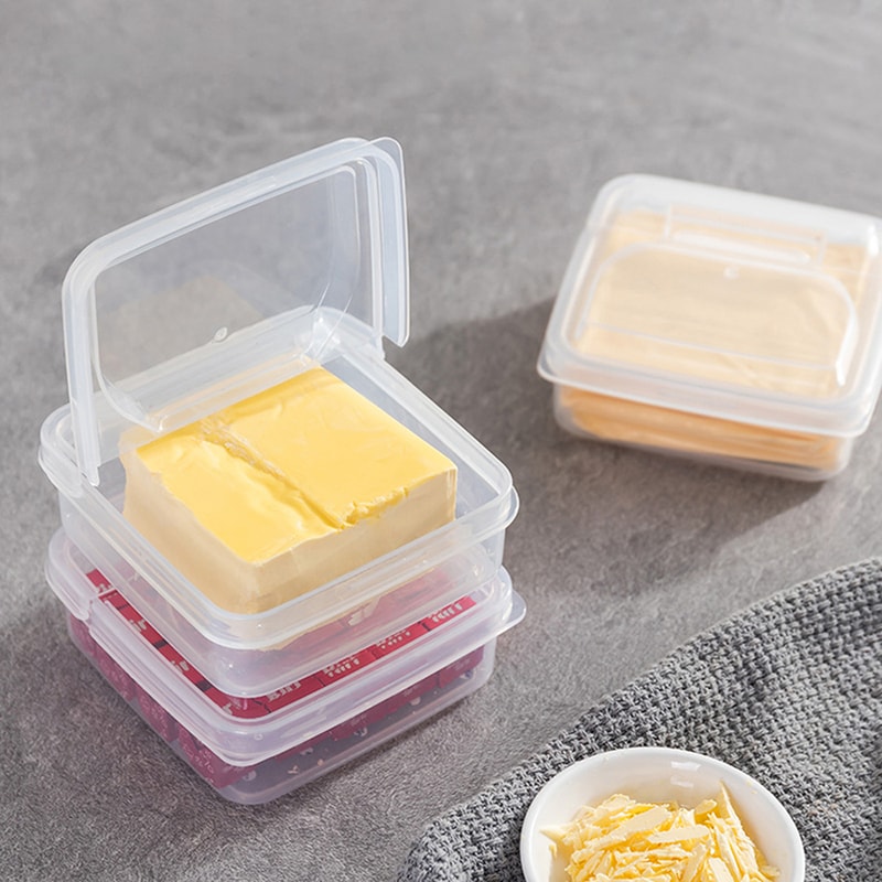 Refrigerator Butter Cheese Storage Box Fruit And Vegetable Sauce Container Transparent Box For Goin 0