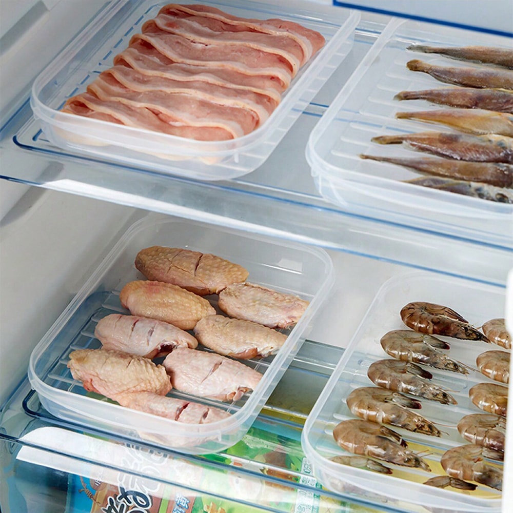 Large Capacity Transparent Refrigerator Storage Box With Cover Frozen Meat Compartment Kitchen Food 2