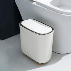 bathroom gap narrow shape press ring trash can with lid for garbage sorting